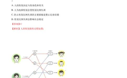 7.2.4人的性别遗传（重点练）-（人教版）（解析版）_初中全科电子版试卷练习试题_生物_生物8下练习_人教生物8年级下课时练习51份