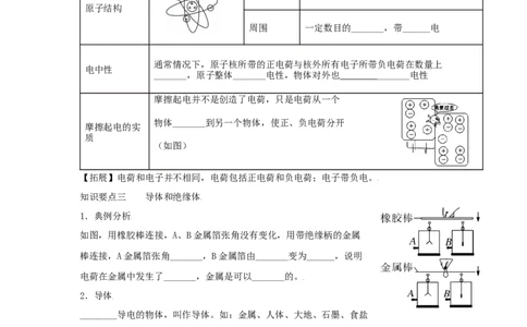 15.1两种电荷（原卷版）_初中全科电子版试卷练习试题_物理_9年级上下册物理试题_人教版物理九年级全一册课时练习（45份）_课时练习