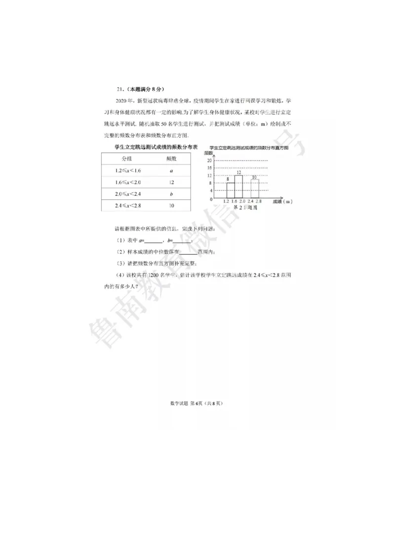 2020山东枣庄数学试卷+答案(图片word版)_山东历年中考真题_山东省历年中考真题2013~2024_初中数学历年真题（2013-2024）