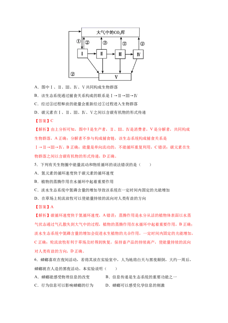 专题30生态系统的物质循环与信息传递（教师版）_新高考复习资料_2023年新高考复习资料_二轮复习_增分要点2023高考生物二轮复习专题解读和分层训练291073137