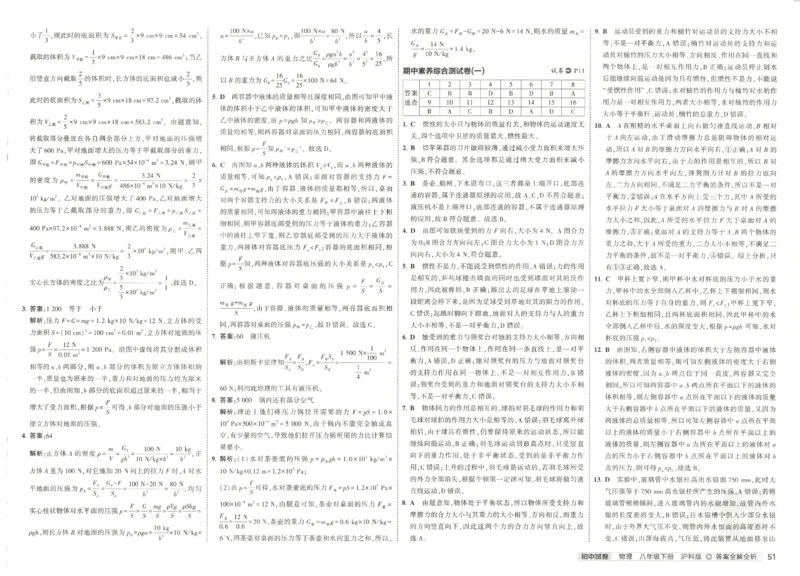 2025春53初中试卷物理沪科版8年级下册_初中全科电子版试卷练习试题_初中全科《53中考试卷》2025版（多版本）_2025春53初中试卷数学、物理沪科版89年级下册(1)