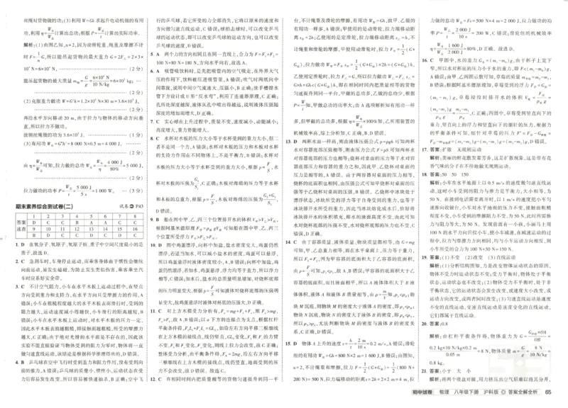 2025春53初中试卷物理沪科版8年级下册_初中全科电子版试卷练习试题_初中全科《53中考试卷》2025版（多版本）_2025春53初中试卷数学、物理沪科版89年级下册(1)