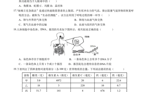 2024年中考押题预测卷（广州卷）-生物（考试版）A4_初中全科电子版试卷练习试题_生物_2024中考模拟题生物(1)_押题预测