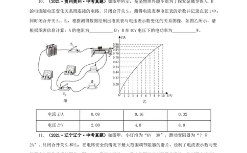 第二十单元电功率真题训练-2022年中考一轮物理单元复习过过过（全国通用）（原卷版）_8、物理总复习_8.中考物理总复习_2022年中考复习资料