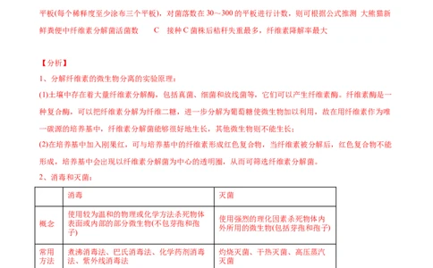 专题18生物技术实践-2021年高考生物真题与模拟题分类训练（教师版含解析）_新高考复习资料_2023年新高考复习资料_一轮复习_2023年新高考大一轮复习讲义