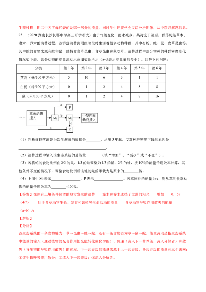专题17生态系统与环境保护-2021年高考真题和模拟题生物分项汇编（解析版）_新高考复习资料_2022年新高考复习资料_2021年高考真题和模拟题生物分项汇编7.30更新