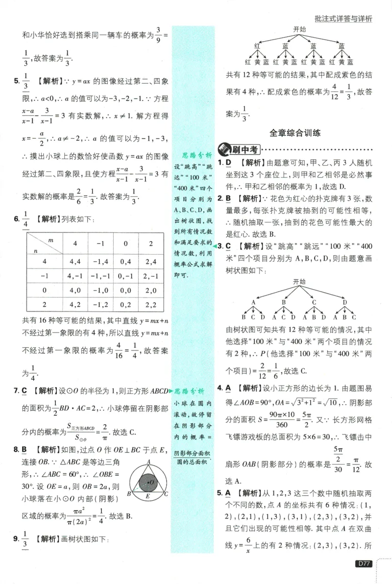 2025版《初中必刷题》数学SK9上-批注式详答与详析_初中全科电子版试卷练习试题_25初中必刷题_2025版《初中必刷题》数学SK9上