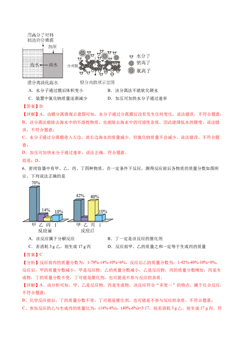 2024年中考押题预测卷（湖南卷）-化学（全解全析）_初中全科电子版试卷练习试题_化学_2024中考模拟题化学(1)_押题预测