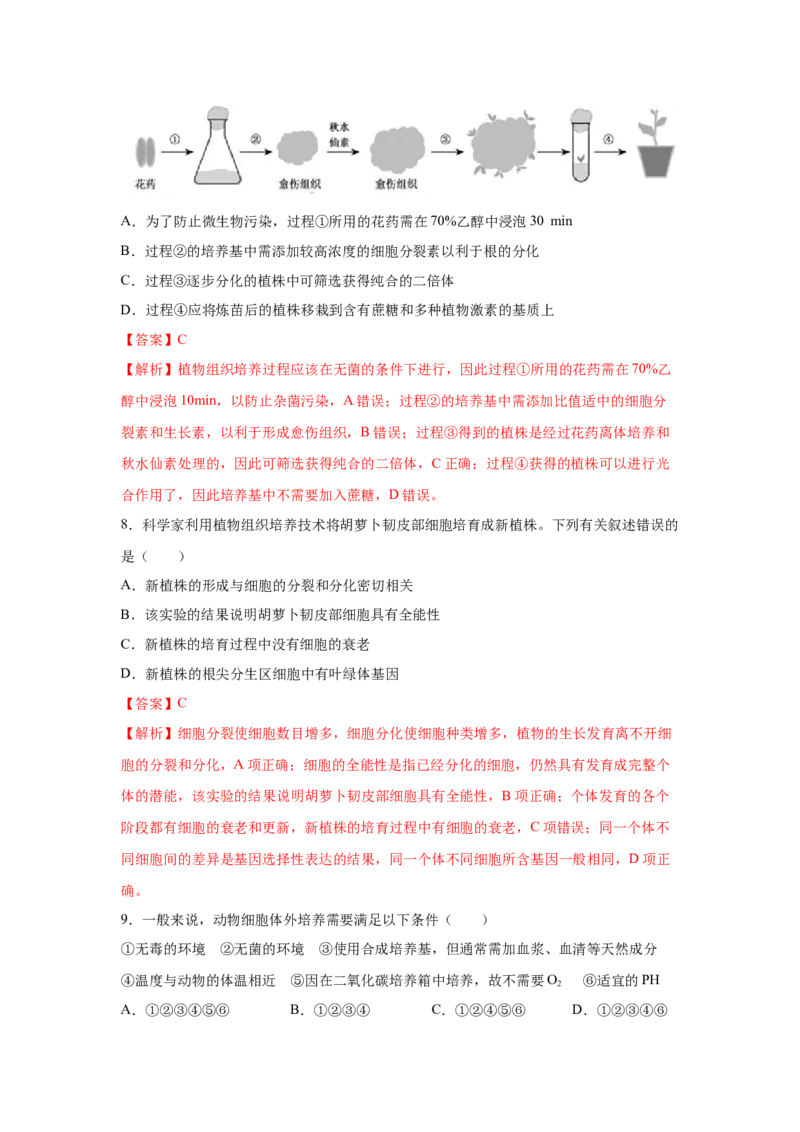 专题36细胞工程（教师版）_新高考复习资料_2023年新高考复习资料_二轮复习_增分要点2023高考生物二轮复习专题解读和分层训练291073137_专题36细胞工程
