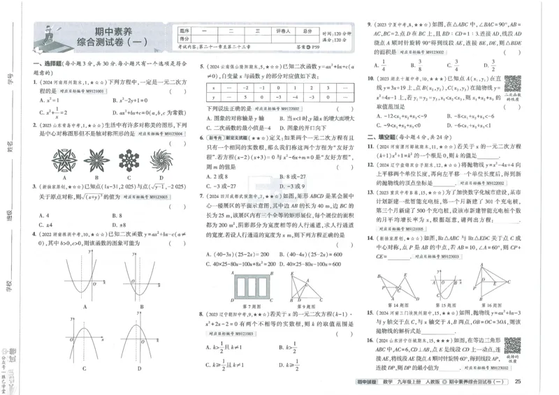 2025版53初中试卷数学人教版9年级上册_初中全科电子版试卷练习试题_初中全科《53中考试卷》2025版（多版本）_2025版53初中试卷9年级上下册人教版(1)