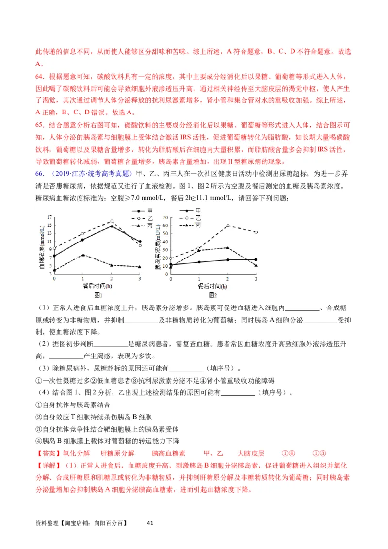 专题15体液调节-学易金卷：五年（2019-2023）高考生物真题分项汇编（全国通用）（解析版）_通用版（老高考）复习资料_2024年复习资料