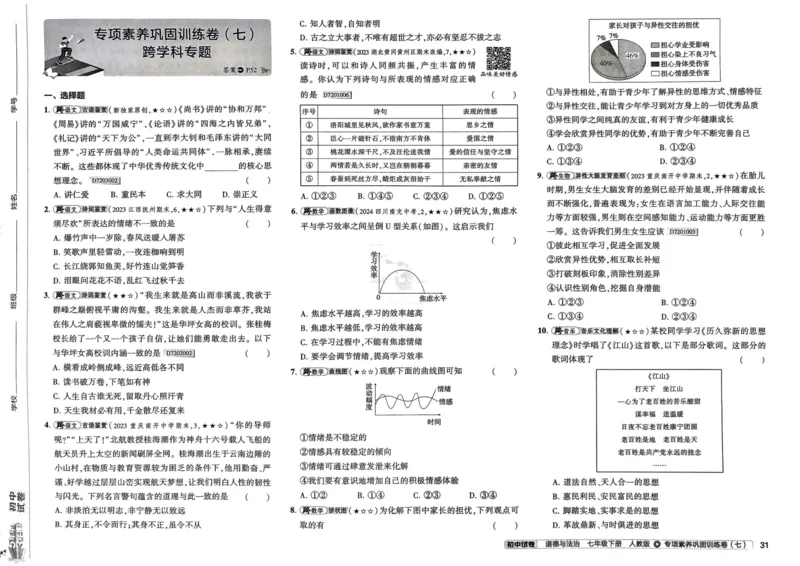 2025春53初中试卷道法人教版7年级下册_初中全科电子版试卷练习试题_初中全科《53中考试卷》2025版（多版本）_2025春53初中试卷7年级下册人教版(1)