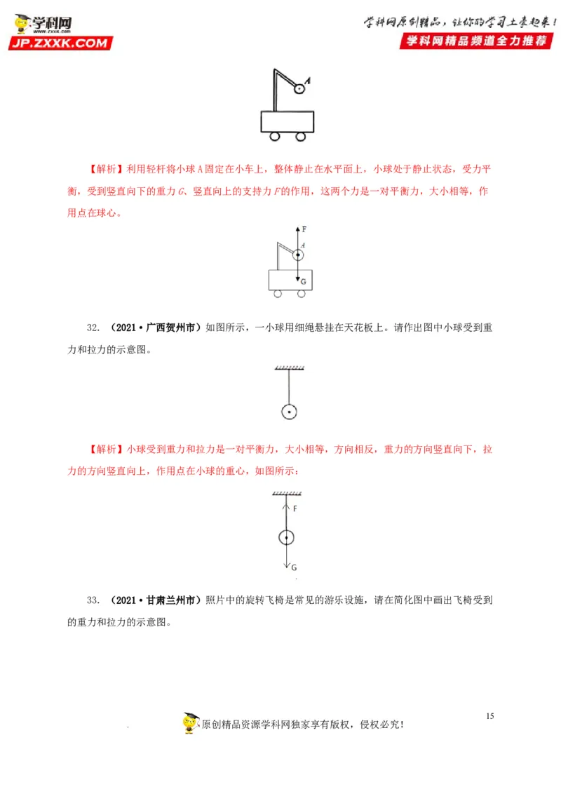 第九单元力与三种性质的力真题训练（解析版）_8、物理总复习_8.中考物理总复习_2022年中考复习资料_2022年中考一轮物理单元复习过过过（全国通用）学科网名师堂267298375