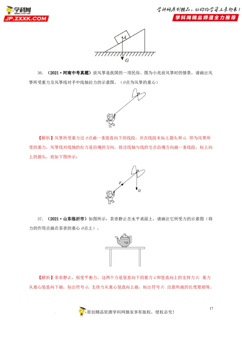 第九单元力与三种性质的力真题训练（解析版）_8、物理总复习_8.中考物理总复习_2022年中考复习资料_2022年中考一轮物理单元复习过过过（全国通用）学科网名师堂267298375