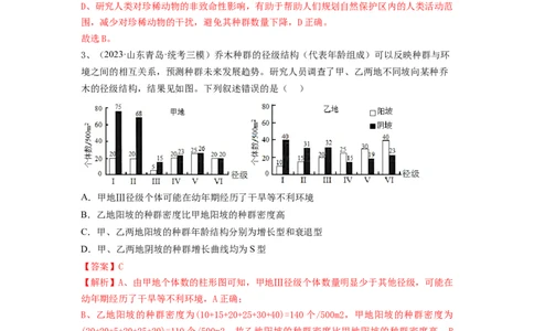 专题28种群的特征和数量变化（精练）（解析版）_新高考复习资料_2024年新高考复习资料_一轮复习资料_完备战2024年高考生物一轮复习串讲精练（新高考专用）_精练_解析版