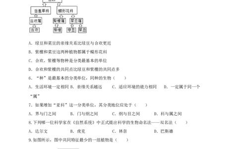 专题05生物多样性及其保护-（人教版）（原卷版）_初中全科电子版试卷练习试题_生物_生物8上练习_人教生物8年级上专项练习23份_第1套八年级生物上册专项（人教版）09份