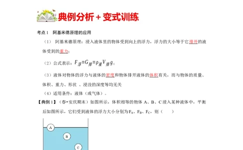10.2阿基米德原理（解析版）_初中全科电子版试卷练习试题_物理_8年级下册物理试题_人教版物理八年级下课时练习（045份）_课时练习第1套20份