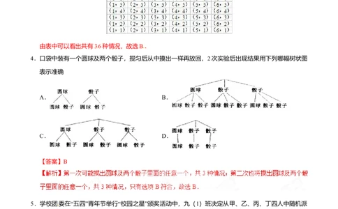 25.2用列举法求概率-九年级数学人教版（上）（解析版）_初中全科电子版试卷练习试题_数学_9上初中人教版数学练习、试卷_人教数学九年级上课时练习（58份）
