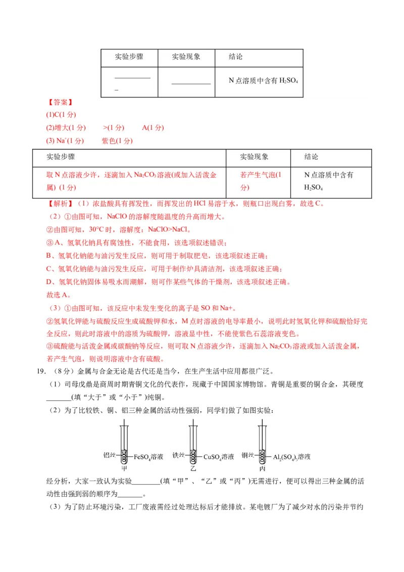 2024年中考押题预测卷01（南京卷）-化学（全解全析）_初中全科电子版试卷练习试题_化学_2024中考模拟题化学(1)_押题预测