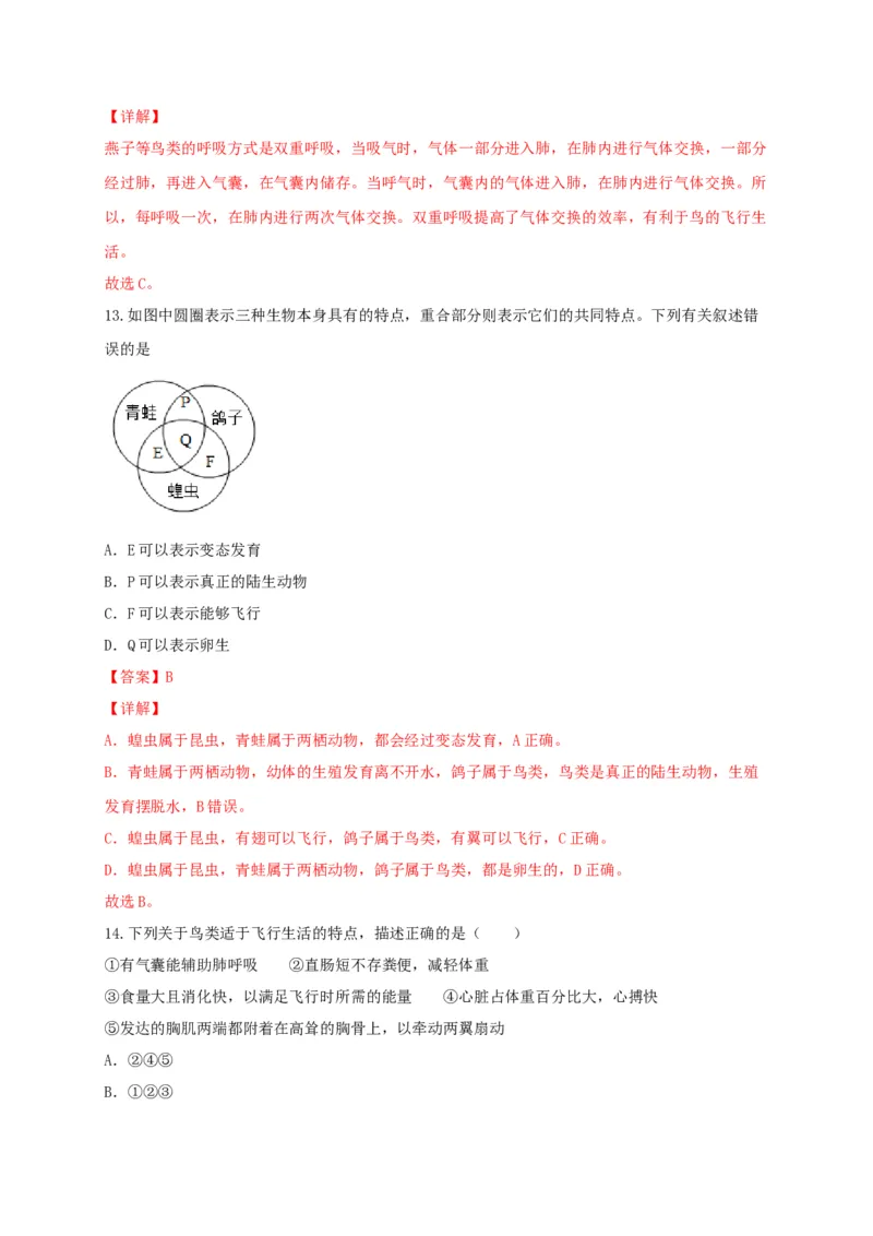 专题02脊椎动物-（人教版）（解析版）_初中全科电子版试卷练习试题_生物_生物8上练习_人教生物8年级上专项练习23份_第1套八年级生物上册专项（人教版）09份