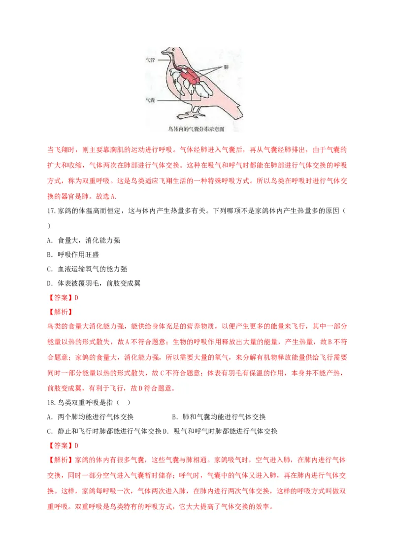 专题02脊椎动物-（人教版）（解析版）_初中全科电子版试卷练习试题_生物_生物8上练习_人教生物8年级上专项练习23份_第1套八年级生物上册专项（人教版）09份