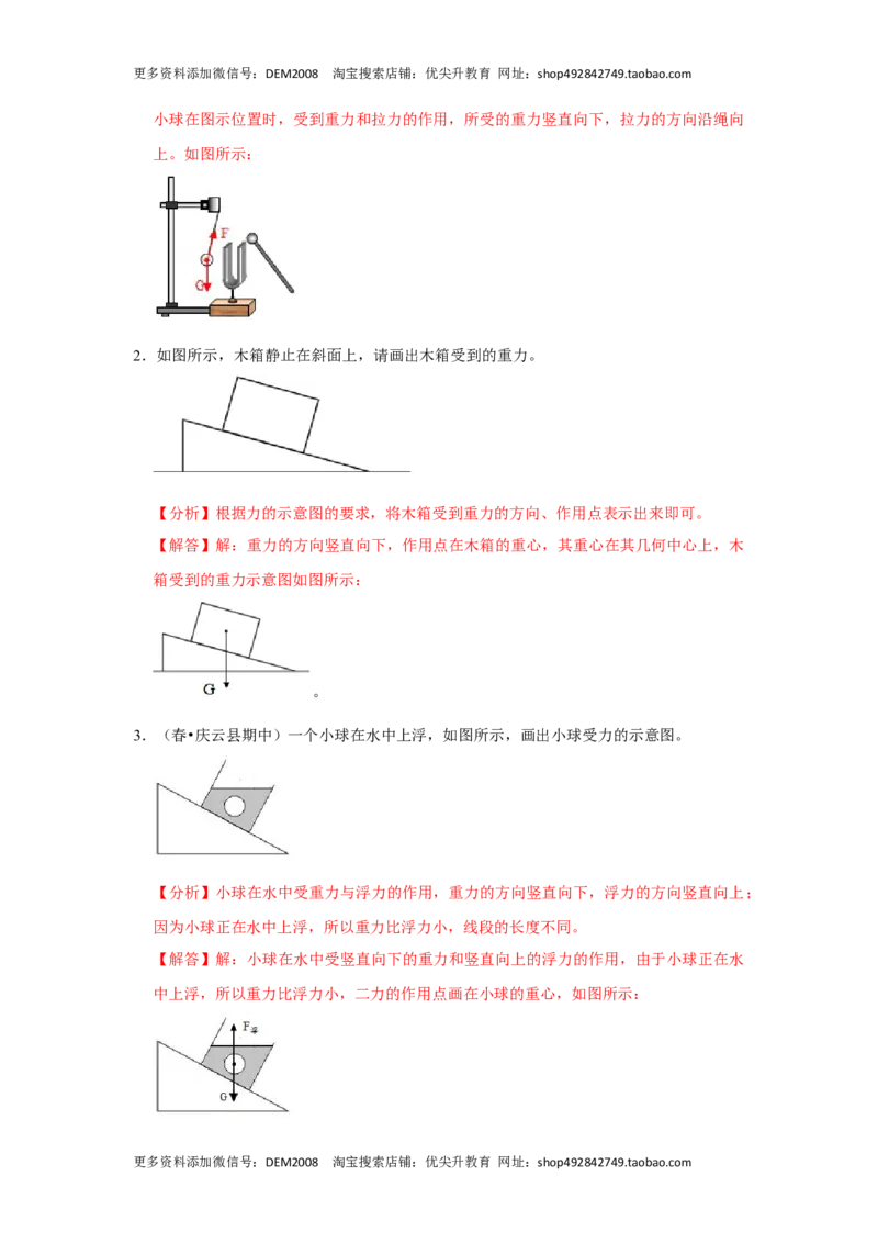 专题05几种力的作图（解析版）_初中全科电子版试卷练习试题_物理_8年级下册物理试题_人教版物理八年级下专项练习（029份）