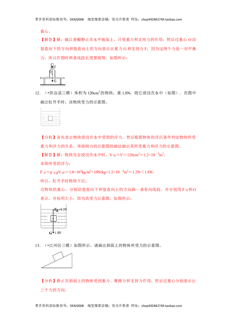 专题05几种力的作图（解析版）_初中全科电子版试卷练习试题_物理_8年级下册物理试题_人教版物理八年级下专项练习（029份）