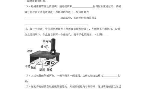 5.2.2线形动物和环节动物（练习）（原卷版）_初中全科电子版试卷练习试题_生物_生物8上练习_人教生物8年级上课时练习37份_第1套八年级生物上册课时练习（人教版）16份