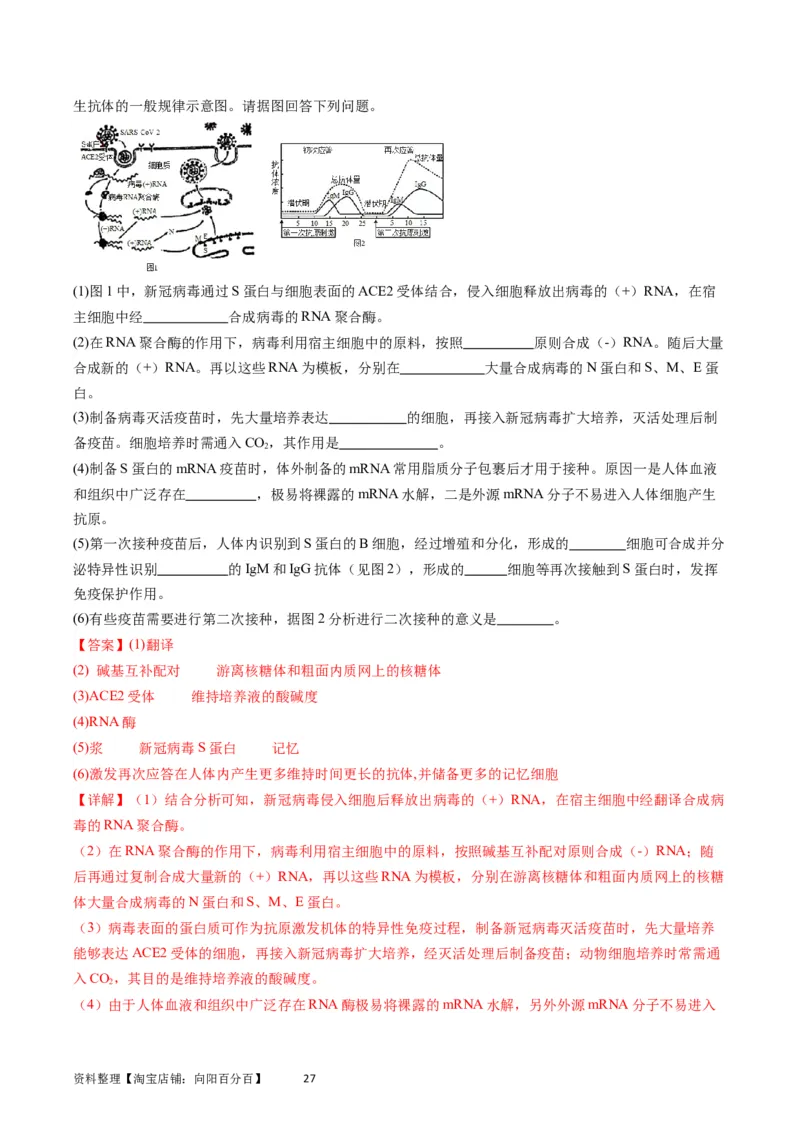 专题16免疫调节-学易金卷：五年（2019-2023）高考生物真题分项汇编（全国通用）（解析版）_通用版（老高考）复习资料_2024年复习资料
