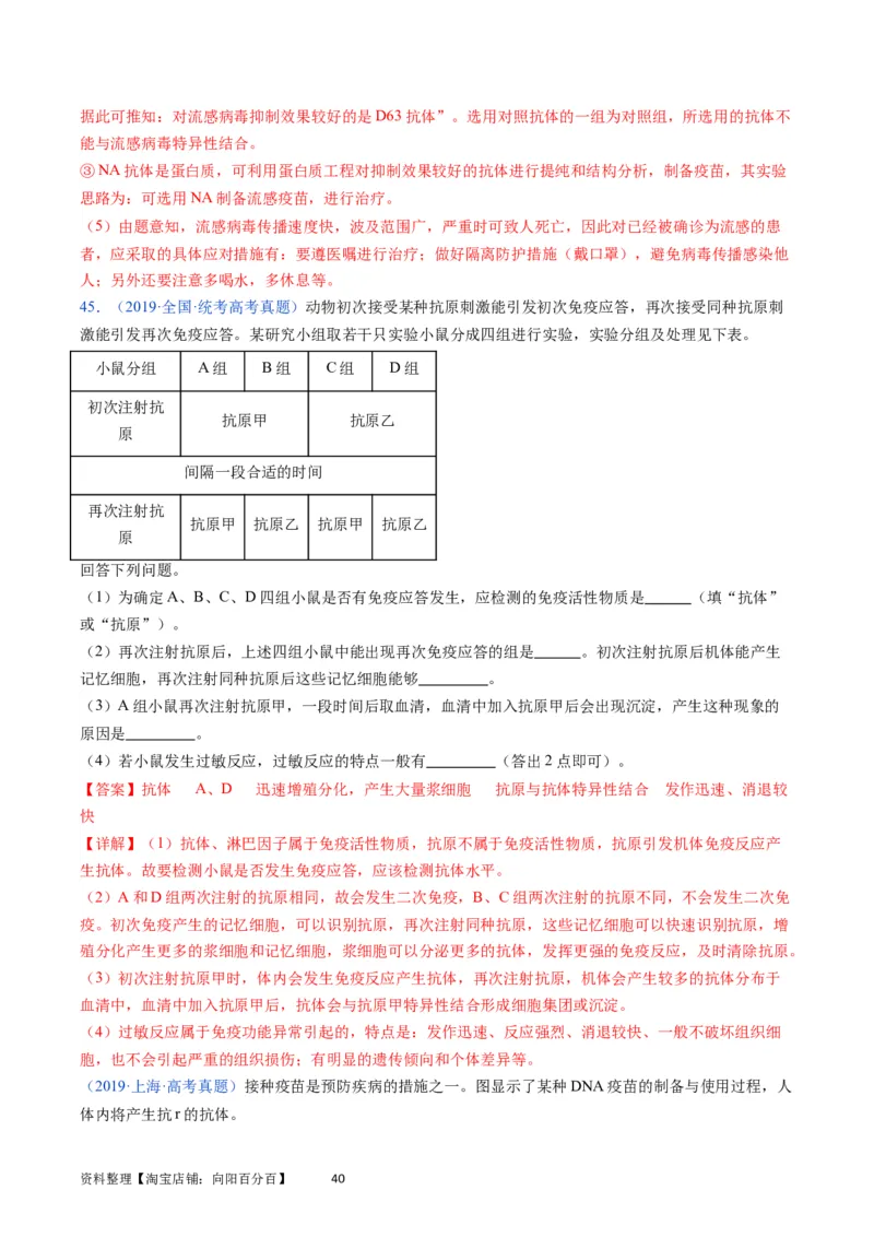 专题16免疫调节-学易金卷：五年（2019-2023）高考生物真题分项汇编（全国通用）（解析版）_通用版（老高考）复习资料_2024年复习资料