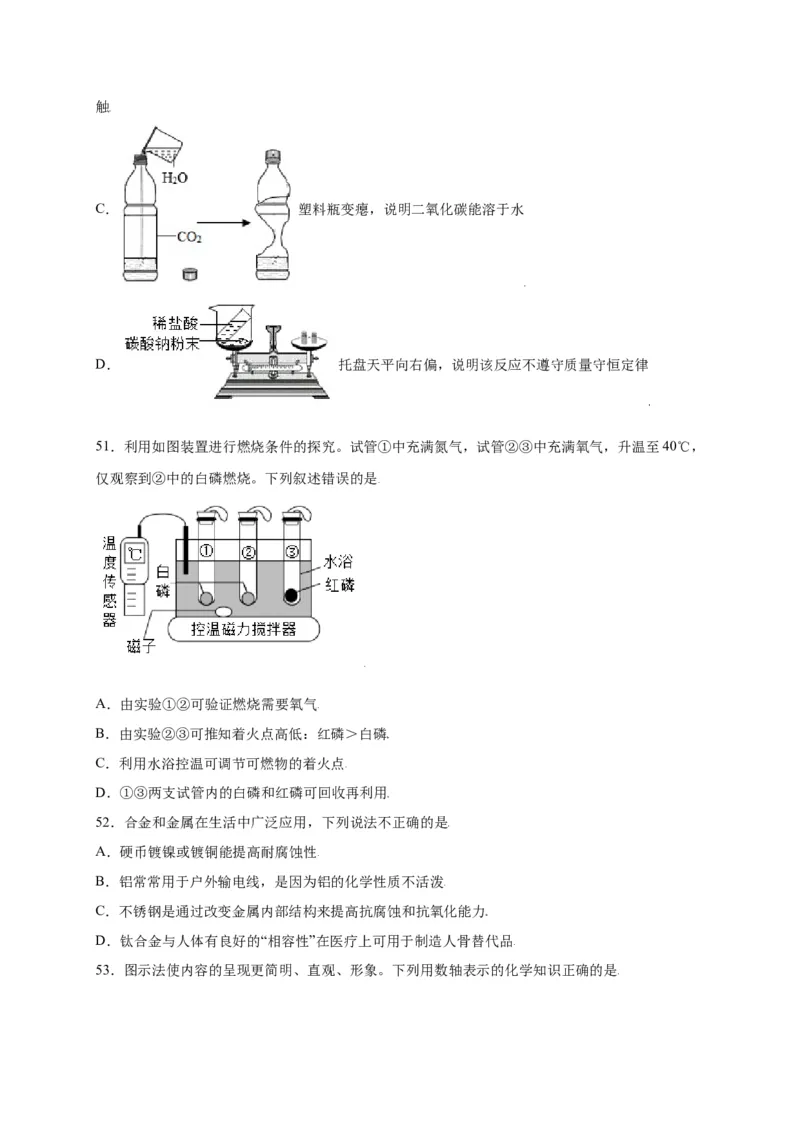 专练01（综合易错80题）（选择题）（原卷版）_初中全科电子版试卷练习试题_化学_9年级上下册化学试题_9年级上试题_人教化学九年级上专项练习（022份）