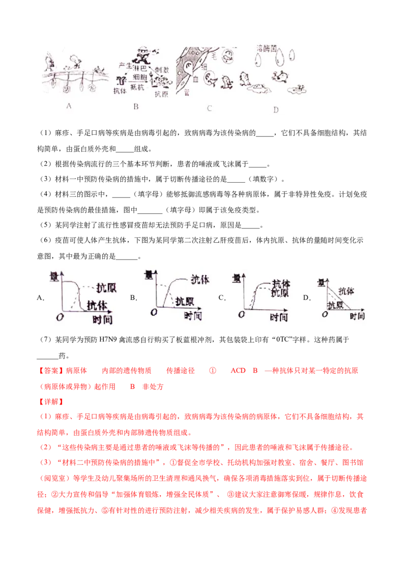 05用药与急救A卷（解析版）_初中全科电子版试卷练习试题_生物_生物8下练习_人教生物8年级下单元试卷38份_第3套八年级生物下册单元试卷（人教版）06份
