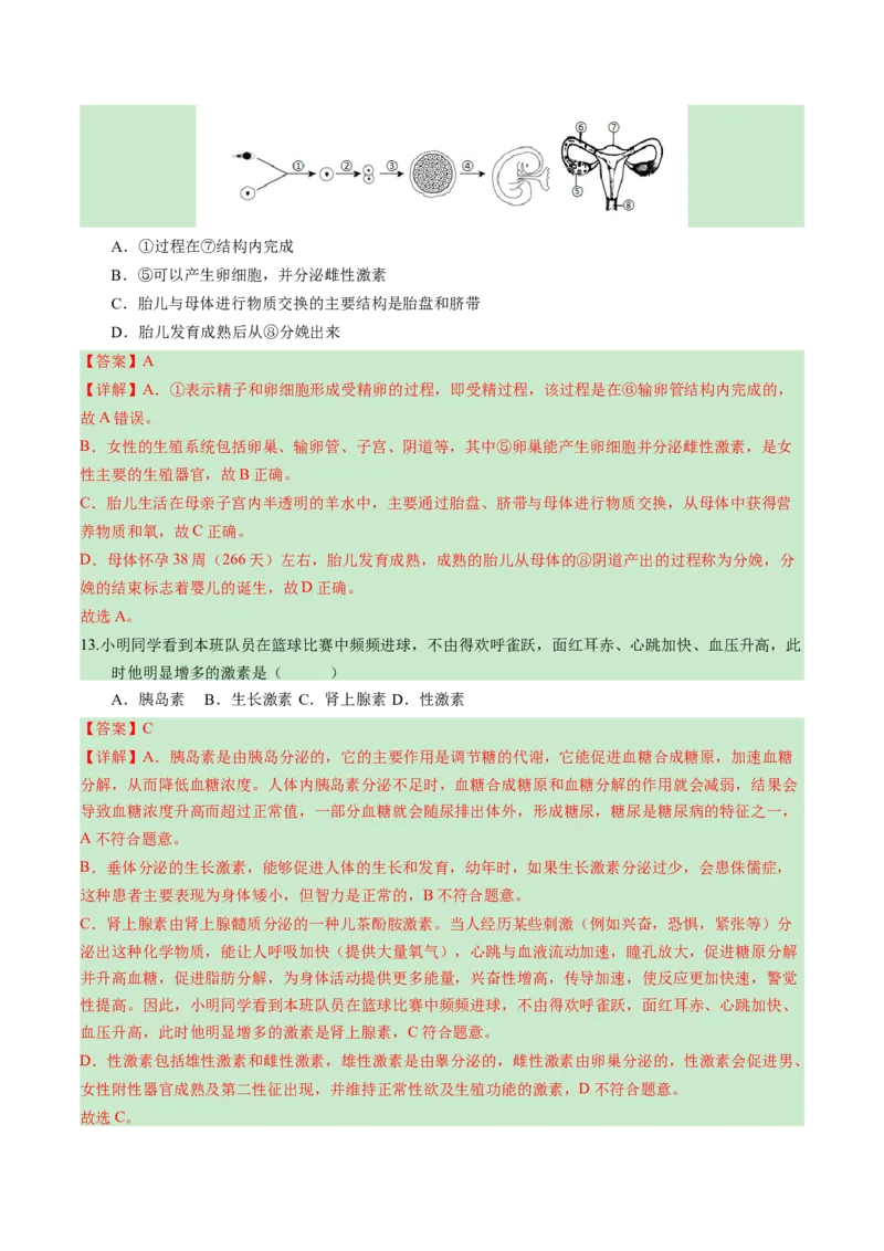 2024年中考押题预测卷（广州卷）-生物（全解全析）_初中全科电子版试卷练习试题_生物_2024中考模拟题生物(1)_押题预测