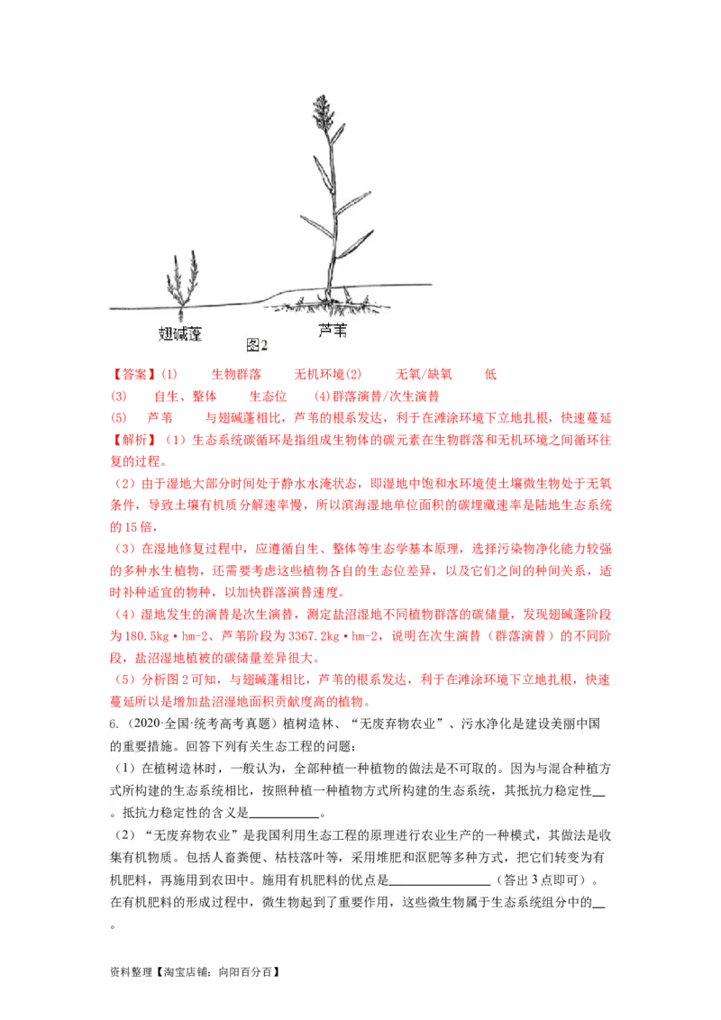 专题34生态工程（串讲）（解析版）_新高考复习资料_2024年新高考复习资料_一轮复习资料_完备战2024年高考生物一轮复习串讲精练（新高考专用）_串讲_解析版