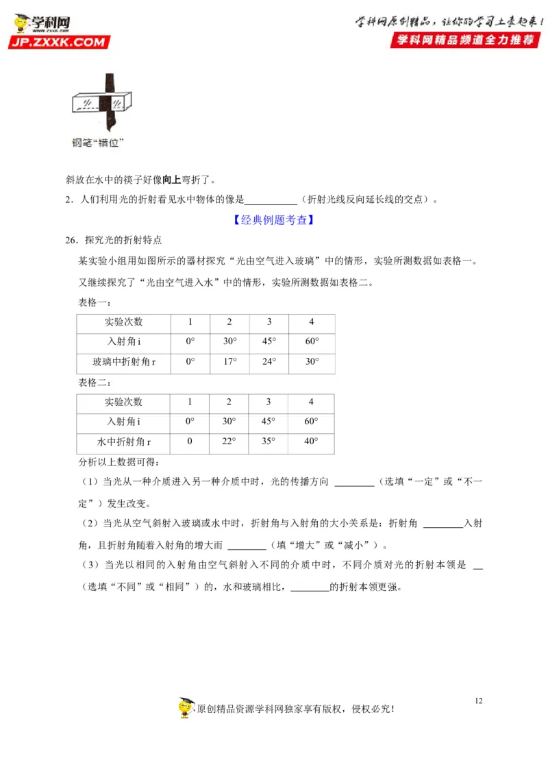 第4章光现象（原卷版）_8、物理总复习_8.中考物理总复习_2022年中考复习资料_2022年中考物理一轮复习知识点梳理与针对性分层训练（人教版）265897621
