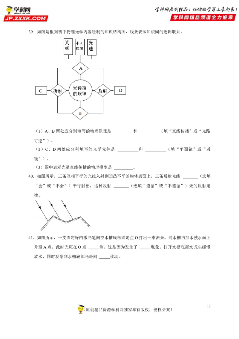 第4章光现象（原卷版）_8、物理总复习_8.中考物理总复习_2022年中考复习资料_2022年中考物理一轮复习知识点梳理与针对性分层训练（人教版）265897621