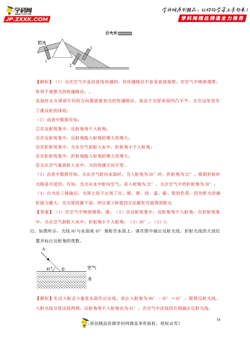 第4章光现象（解析版）_8、物理总复习_8.中考物理总复习_2022年中考复习资料_2022年中考物理一轮复习知识点梳理与针对性分层训练（人教版）265897621