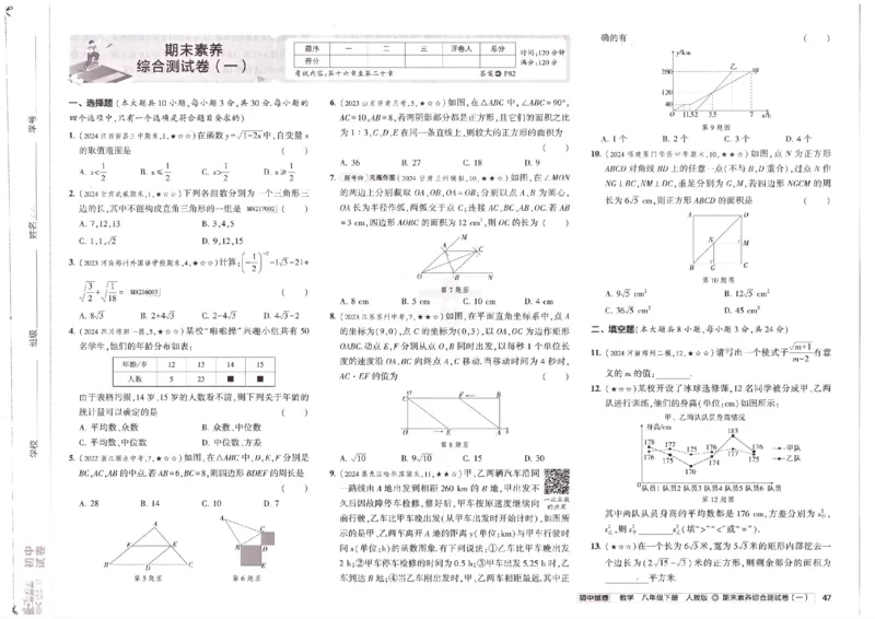 2025春53初中试卷数学人教版8年级下册_初中全科电子版试卷练习试题_初中全科《53中考试卷》2025版（多版本）_2025春53初中试卷8年级下册人教版(1)