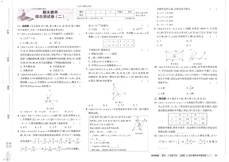 2025春53初中试卷数学人教版8年级下册_初中全科电子版试卷练习试题_初中全科《53中考试卷》2025版（多版本）_2025春53初中试卷8年级下册人教版(1)