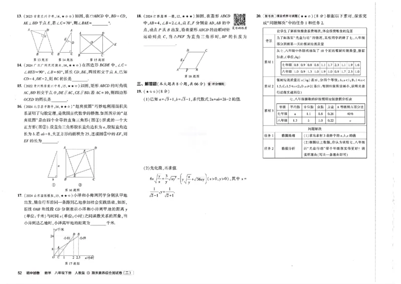 2025春53初中试卷数学人教版8年级下册_初中全科电子版试卷练习试题_初中全科《53中考试卷》2025版（多版本）_2025春53初中试卷8年级下册人教版(1)