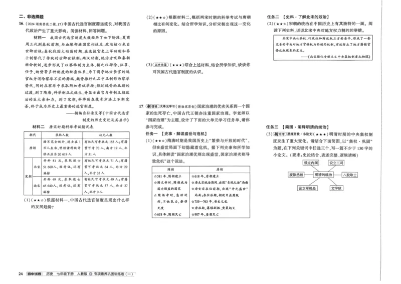 2025春53初中试卷历史人教版7年级下册_初中全科电子版试卷练习试题_初中全科《53中考试卷》2025版（多版本）_2025春53初中试卷7年级下册人教版(1)