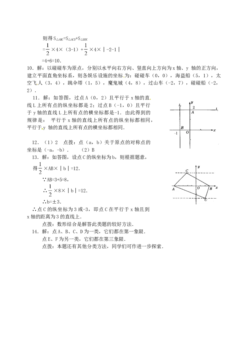 7.1　平面直角坐标系　检测题2_初中全科电子版试卷练习试题_数学_7下初中人教版数学练习、试卷_人教数学七年级下课时练习（148份）_同步练习（第3套含答案）（共59份）