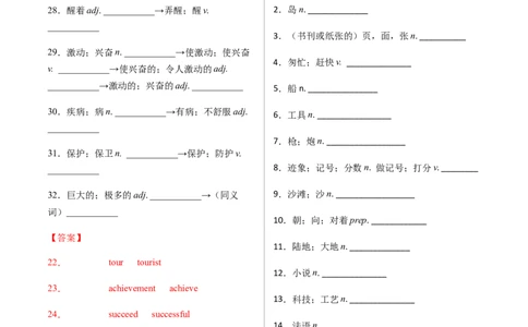 专题01重点词汇及专练（练习版）（人教版）_初中全科电子版试卷练习试题_英语_8年级下册-初中人教版英语_人教英语八年级下专项练习（017份）_2、专题练习（14份）