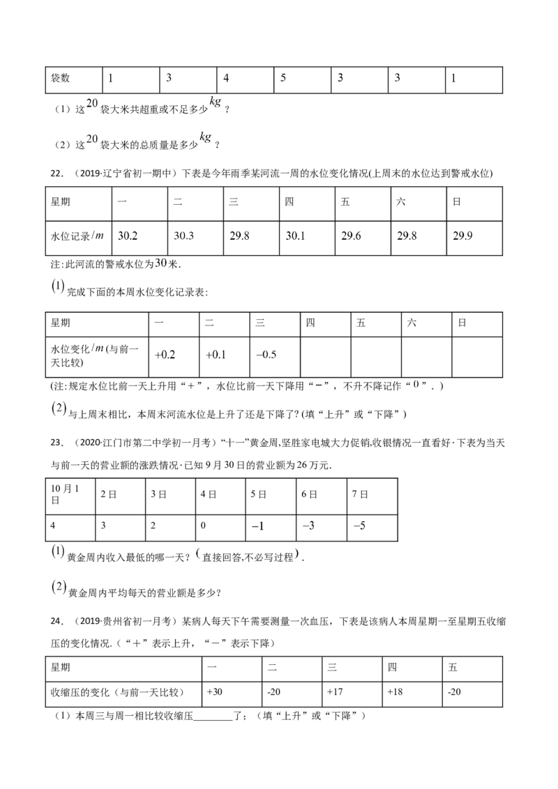 1.1正数和负数测试（原卷版）（人教版）_初中全科电子版试卷练习试题_数学_7上初中人教版数学练习、试卷24新版已更新_人教数学七年级上课时练习（109份）