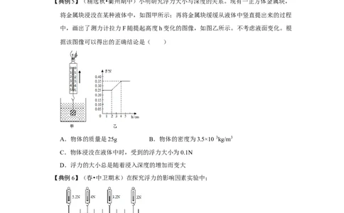 10.1浮力（原卷版）_初中全科电子版试卷练习试题_物理_8年级下册物理试题_人教版物理八年级下课时练习（045份）_课时练习第1套20份