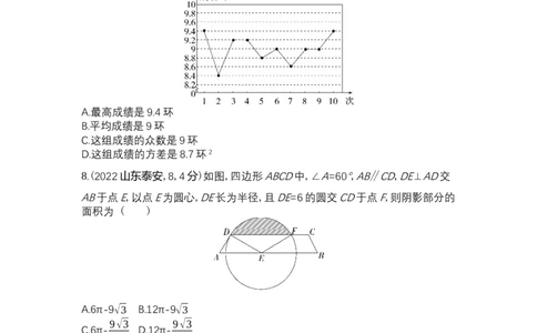 2022泰安数学试卷+答案+解析(word整理版)_山东历年中考真题_山东省历年中考真题2013~2024_初中数学历年真题（2013-2024）
