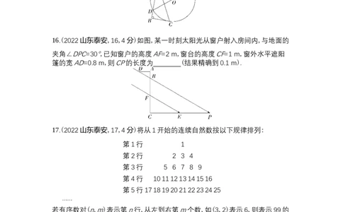 2022泰安数学试卷+答案+解析(word整理版)_山东历年中考真题_山东省历年中考真题2013~2024_初中数学历年真题（2013-2024）