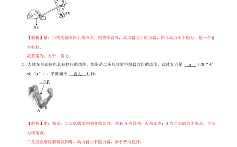 12.1.2杠杆的分类及综合应用八年级物理下册课时同步分层训练（人教版）（解析版）_初中全科电子版试卷练习试题_物理_8年级下册物理试题_人教版物理八年级下课时练习（045份）