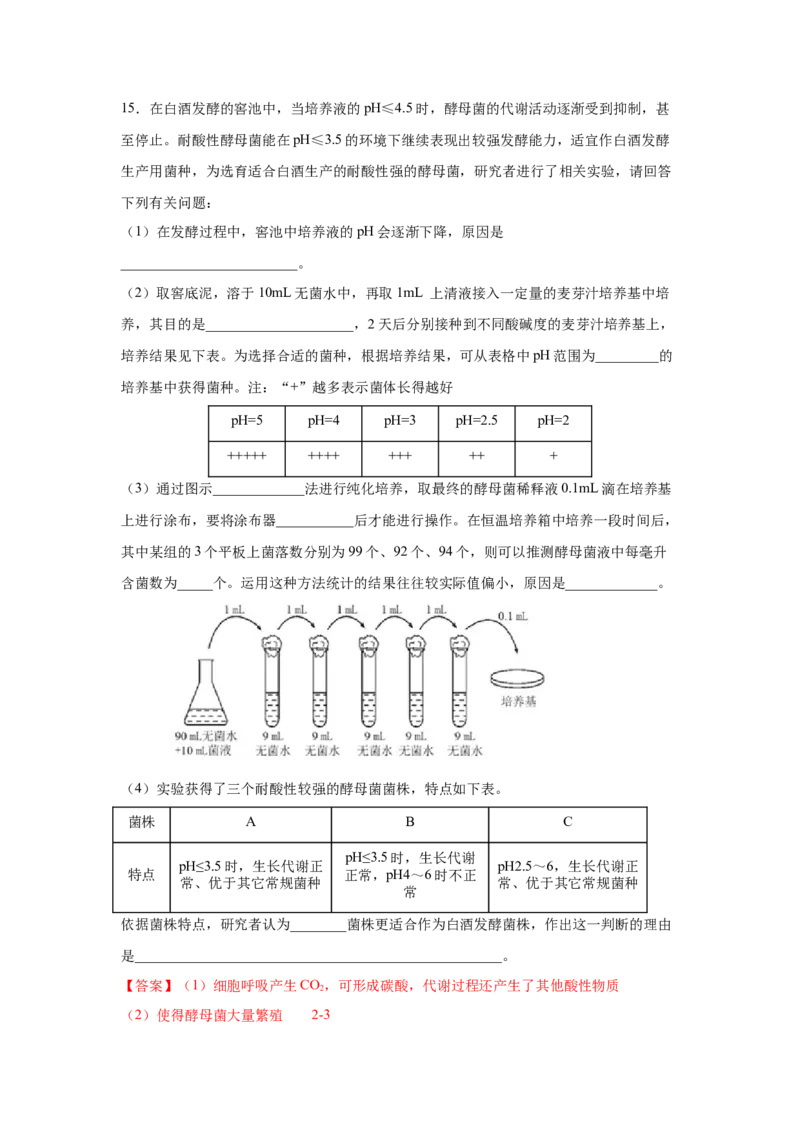 专题33微生物的培养与利用（教师版）_新高考复习资料_2023年新高考复习资料_二轮复习_增分要点2023高考生物二轮复习专题解读和分层训练291073137_专题33微生物的培养与利用