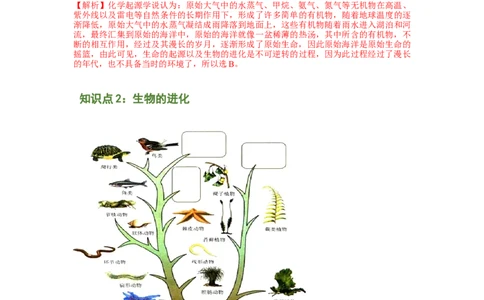 专题08生命起源和生物进化（解析版）-2021-2022学年八年级上学期期末复习之重难点突破（人教版）_初中全科电子版试卷练习试题_生物_生物8上练习_人教生物8年级上专项练习23份